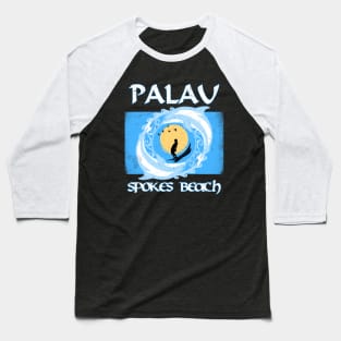 Flag of Palau Spokes Beach Baseball T-Shirt